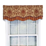 RLF Home Chenille Fabric with Damask Motive Paisley Dream Glory Valance 3" Rod Pocket 50" x 16" Gold/Bronze