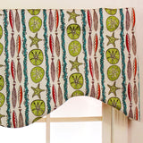 RLF Home Sea Walk Cornice 100% Cotton with Fully Lined 3" Rod Pocket Valnance for Windows 50" x 17" Multi