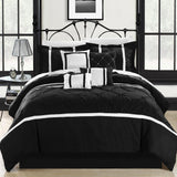 Chic Home Vermont Embroidered Bed In A Bag Set Sheet Set - Black/White