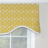 RLF Home Sequence Ruffled Cornice 100% Cotton with Fully Lined 3" Rod Pocket Valnance for Windows 50" x 17" Lemon