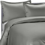 Brielle Home 100% Premium 300 TC Modal Bedding Collection Sateen Duvet Cover 68" x 86" and One 20" x 26" Sham Twin Grey