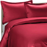 Brielle Home 100% Premium 300 TC Modal Bedding Collection Sateen Duvet Cover Set Red