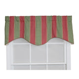 RLF Home Parlor Stripe Cornice Window Treatment Valance Fits up to 48"W 3" Rod Pocket 50" x 17" Watermelon