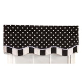 Glory Dotty Style High Quality 3" Rod Pocket Valance 50" X 16" Black by RLF Home