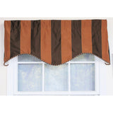 RLF Home Pascal Corded Cornice 100% Cotton with Fully Lined 3" Rod Pocket Valnance for Windows 50" x 17" Chocolate