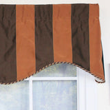 RLF Home Pascal Corded Cornice 100% Cotton with Fully Lined 3" Rod Pocket Valnance for Windows 50" x 17" Chocolate