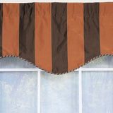RLF Home Pascal Corded Cornice 100% Cotton with Fully Lined 3" Rod Pocket Valnance for Windows 50" x 17" Chocolate