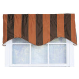 RLF Home Pascal Corded Cornice 100% Cotton with Fully Lined 3" Rod Pocket Valnance for Windows 50" x 17" Chocolate