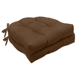 Habitat Tufted Ultra Soft Comfortable Chair Pad Pack of 2 Each 15" X 15" Brown