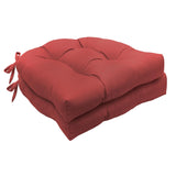 Habitat Tufted Ultra Soft Comfortable Chair Pad Pack of 2 Each 15" X 15" Red