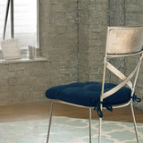 Habitat Tufted Ultra Soft Comfortable Chair Pad Pack of 2 Each 15" X 15" Navy
