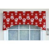 RLF Home Claws Arch 100% Cotton with Fully Lined 3" Rod Pocket Valnance for Windows 50" x 17" Red
