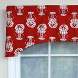 RLF Home Claws Arch 100% Cotton with Fully Lined 3" Rod Pocket Valnance for Windows 50" x 17" Red