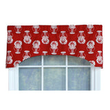 RLF Home Claws Arch 100% Cotton with Fully Lined 3" Rod Pocket Valnance for Windows 50" x 17" Red