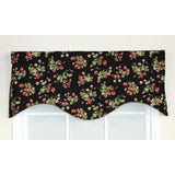 RLF Home Strawberry Cornice 100% Cotton with Fully Lined 3" Rod Pocket Valnance for Windows 50" x 17" Black