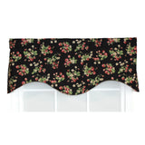RLF Home Strawberry Cornice 100% Cotton with Fully Lined 3" Rod Pocket Valnance for Windows 50" x 17" Black