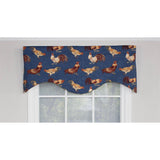 RLF Home Rise N Shine Cornice 100% Cotton with Fully Lined 3" Rod Pocket Valnance for Windows 50" x 17" Denim