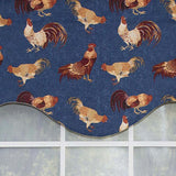 RLF Home Rise N Shine Cornice 100% Cotton with Fully Lined 3" Rod Pocket Valnance for Windows 50" x 17" Denim