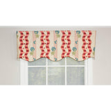 RLF Home Dauphine Provance 100% Cotton with Fully Lined 3" Rod Pocket Valnance for Windows 50" x 15" Red