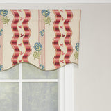 RLF Home Dauphine Provance 100% Cotton with Fully Lined 3" Rod Pocket Valnance for Windows 50" x 15" Red