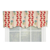 RLF Home Dauphine Provance 100% Cotton with Fully Lined 3" Rod Pocket Valnance for Windows 50" x 15" Red
