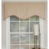 RLF Home Rosie Corded Cornice 100% Cotton with Fully Lined 3" Rod Pocket Valnance for Windows 50" x 17" Pink