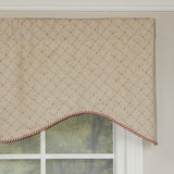 RLF Home Rosie Corded Cornice 100% Cotton with Fully Lined 3" Rod Pocket Valnance for Windows 50" x 17" Pink