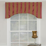 RLF Home Balacet Corded Arch 100% Cotton with Fully Lined 3" Rod Pocket Valnance for Windows 50" x 17" Crimson
