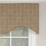 RLF Home Tobago Corded Cornice 100% Cotton with Fully Lined 3" Rod Pocket Valnance for Windows 50" x 17" Seashell