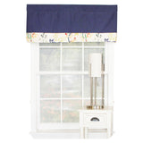 RLF Home Tail Feather Banded 100% Cotton with Fully Lined 3" Rod Pocket Valnance for Windows 50" x 15" Navy