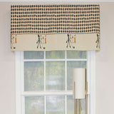 RLF Home Shopaholic Window Treatment Banded Valance 3" Rod Pocket 50" x 16" Ivory
