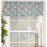RLF Home Paisley Verveine Tailored 100% Cotton with Fully Lined 3" Rod Pocket Valnance for Windows 50" x 14" Bluejay