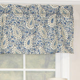 RLF Home Paisley Verveine Tailored 100% Cotton with Fully Lined 3" Rod Pocket Valnance for Windows 50" x 14" Bluejay