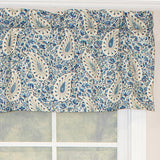 RLF Home Paisley Verveine Tailored 100% Cotton with Fully Lined 3" Rod Pocket Valnance for Windows 50" x 14" Bluejay