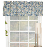 RLF Home Paisley Verveine Tailored 100% Cotton with Fully Lined 3" Rod Pocket Valnance for Windows 50" x 14" Bluejay