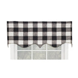 Grande Check Regal Style 3" Rod Pocket Valance 50" x 17" Black by RLF Home