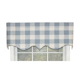 Grande Check Regal Style 3" Rod Pocket Valance 50" x 17" Blue by RLF Home