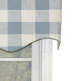 Grande Check Regal Style 3" Rod Pocket Valance 50" x 17" Blue by RLF Home