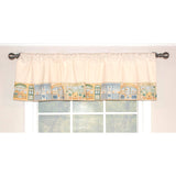 RLF Home Jour De Shopping Banded 100% Cotton with Fully Lined 3" Rod Pocket Valnance for Windows 50" x 15" Ivory