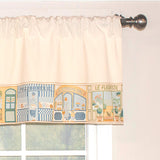 RLF Home Jour De Shopping Banded 100% Cotton with Fully Lined 3" Rod Pocket Valnance for Windows 50" x 15" Ivory