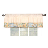 RLF Home Jour De Shopping Banded 100% Cotton with Fully Lined 3" Rod Pocket Valnance for Windows 50" x 15" Ivory