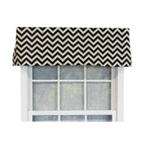RLF Home Zig-Zag Tailored 100% Cotton with Fully Lined 3" Rod Pocket Valnance for Windows 50" x 14"