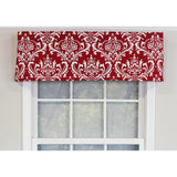 RLF Home Royal Damask Tailored 100% Cotton with Fully Lined 3" Rod Pocket Valnance for Windows 50" x 14" Red
