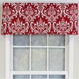 RLF Home Royal Damask Tailored 100% Cotton with Fully Lined 3" Rod Pocket Valnance for Windows 50" x 14" Red