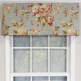 RLF Home Fleurette Tailored 100% Cotton with Fully Lined 3" Rod Pocket Valnance for Windows 50" x 14" Mist