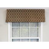 RLF Home Chippendale Tailored 100% Cotton with Fully Lined 3" Rod Pocket Valnance for Windows 50" x 14" Café