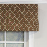 RLF Home Chippendale Tailored 100% Cotton with Fully Lined 3" Rod Pocket Valnance for Windows 50" x 14" Café
