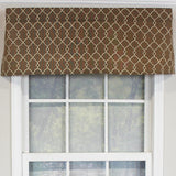 RLF Home Chippendale Tailored 100% Cotton with Fully Lined 3" Rod Pocket Valnance for Windows 50" x 14" Café