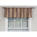 RLF Home Spice Stripe Tailored 100% Cotton with Fully Lined 3" Rod Pocket Valnance for Windows 50" x 14" Mulberry