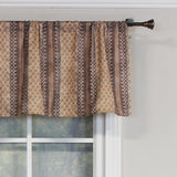 RLF Home Spice Stripe Tailored 100% Cotton with Fully Lined 3" Rod Pocket Valnance for Windows 50" x 14" Mulberry